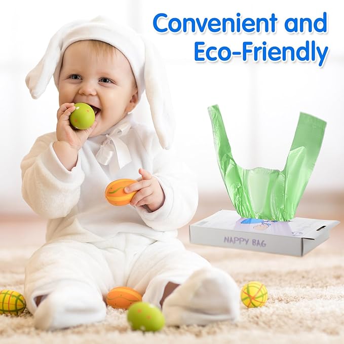 Tenceur 1800 Pcs Baby Disposable Diaper Bags Bulk, Scented Diaper Sacks with Easy Tie Handle Disposal Trash Bag Baby Poop Sacks Pet Waste Bag Refill for Travel