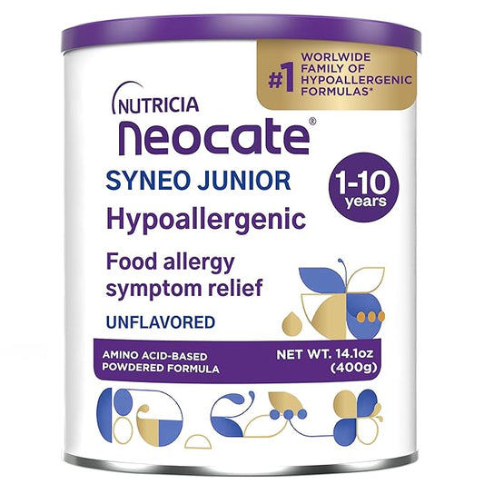 Neocate Syneo Junior - 1+ years - Hypoallergenic Toddler Formula for Food Allergy Relief - Nutritionally Complete Dairy Free Formula - With Prebiotic and Probiotics - Unflavored - 14.1 oz