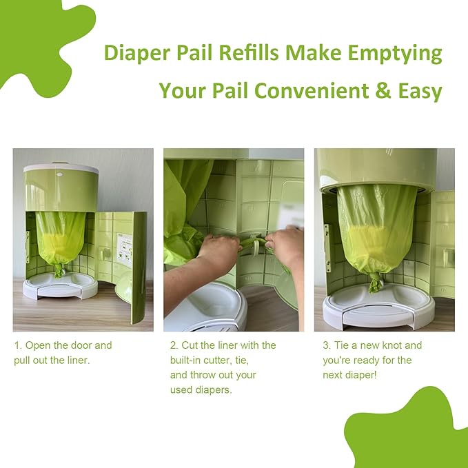 USBOO Refills Compatible with Dekor Plus Diaper Pail | 8 Pack | Disposable Diaper Pail Refill | Extra Thickness | Diaper Trash Bags | Cherry Blossom Scented | Holds up to 4640 Diapers