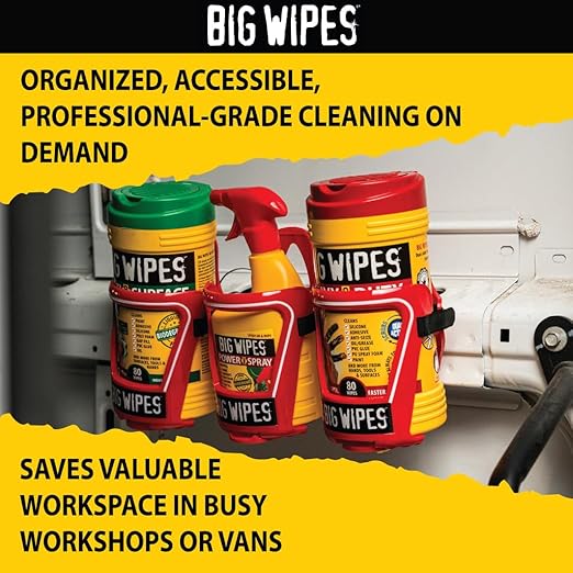 Big Wipes The Cage Heavy Duty Wipe Holder Bracket, Universal Wipes Container And Dispenser Alternative For Van, Workshop, Garage Or Mobile Trade Setups