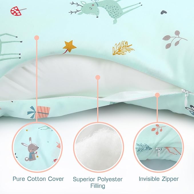 Nursing Pillow, Breastfeeding Pillows with Standard Size Removable Cover, Breast Feeding Pillow with Breathable Filling, Ergonomic Nursing Essentials for Bottle and Breastfeeding