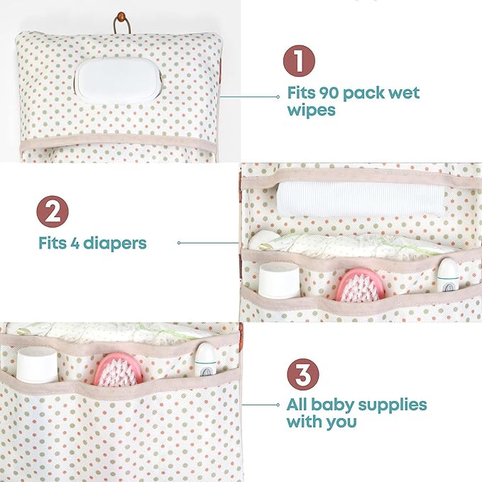 HAMUR Baby Diaper Bag Organizer – Compact & Foldable Stroller Pouch for Newborn Essentials | Travel-Friendly | Fits Boys & Girls (Urchin)