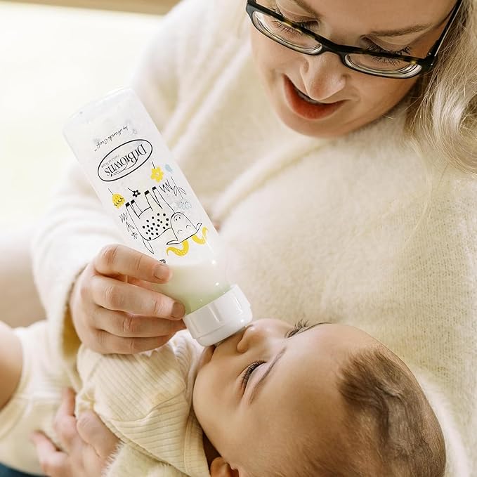 Dr. Brown's Natural Flow Anti-Colic Options+ Narrow Baby Bottle, Squirrel & Goat, 8 oz/250 mL, with Level 1 Slow Flow Nipple, BPA free, 0m+, 2-Pack and Level 2 Flow 6-Pack Nipples