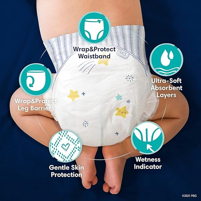 Pampers Disposable Diapers Size 4, Swaddlers 150 Count + Overnight (58 Count)