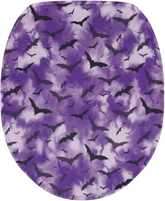 Halloween Toilet Lid Covers Polyester Fabric Breathable Toilet Seat Covers for Bathroom Soft, Dustproof Seat Covers Keep Clean Tidy Fits Most Toilet Cover Seat
