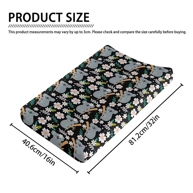 Cute Koala Changing Pad Covers Ultra Soft Stretch Diaper Change Table Pad Cover Infant Changing Mat Sheets Table Covers for Boys Girls