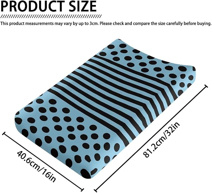 Stripe Changing Pad Cover Waterproof Stretchy Soft Changing Table Cover Breathable Universal Tray Table Mat for Boys Girls Fit 32"x16" Contoured Pad