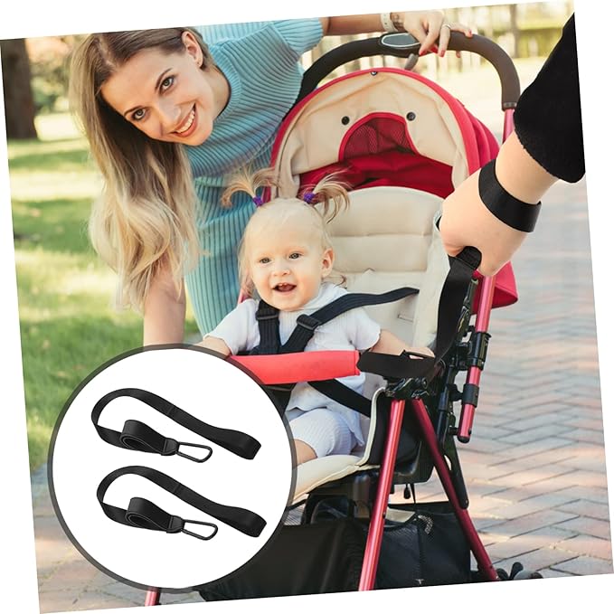 2 Pcs Stroller Safety Wrist Strap Stroller Straps Pram Short Leash Highchair Replacement Straps Pram Wrist Strap Baby Stroller Infant Carriers Wheelchair Trolley Newborn Polyester