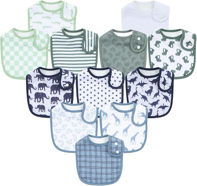 Baby Bibs Soft and Absorbent Organic Cotton Bandana Drool Bibs Set for Boys Girls Newborn 0-36 Months
