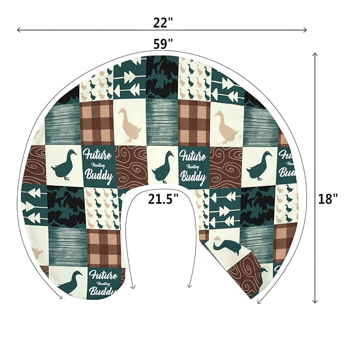 Camouflage Duck Hunting Baby Nursing Pillow Covers for Boy Girl Green Mallard Ducks Plaids Nursing Pillowcase for Breastfeeding Pillows Wild Ducks Soft Stretchy Slipcovers for Newborn Infant