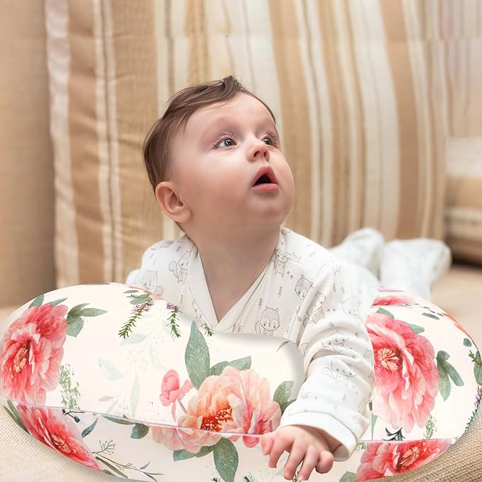 Pea Pod Nursing Pillow Cover Soft & Stretchy Removable Slipcover for Breastfeeding Pillows, Comfortable Nursing Pillow Case for Newborn, Snug Fit, Washable Feeding Pillow Slipcovers in Stylish Floral