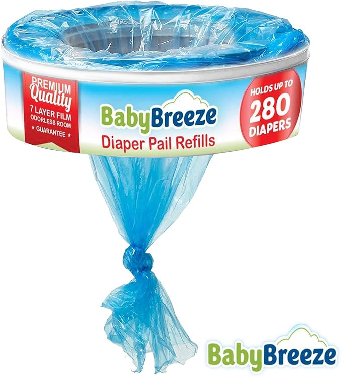 Diaper Pail Refill Bags Compatible with Playtex Diaper Genie Diaper Disposal System - 560 Count (2 Pack) – by BabyBreeze
