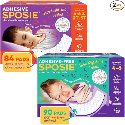 Sposie Diaper Booster Pads - Overnight Diaper Pads Inserts, Size 4-6 & 2T-5T