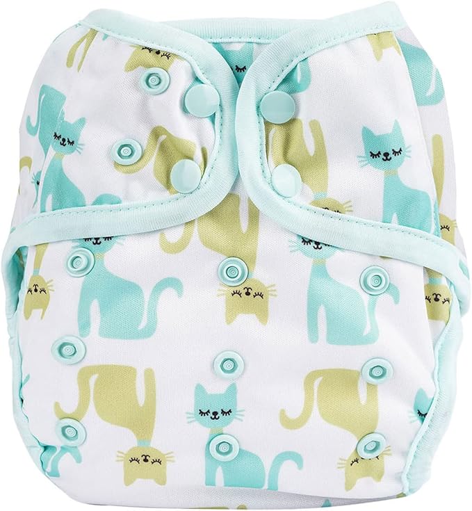 OsoCozy One Size Cloth Diaper Covers - Adjustable Snap Fit & Double Leg Gussets for Baby Boys & Girls from 8-35 Pounds. Use with Prefold, Flat or Fitted Cloth Diapers or Snap-in Inserts.