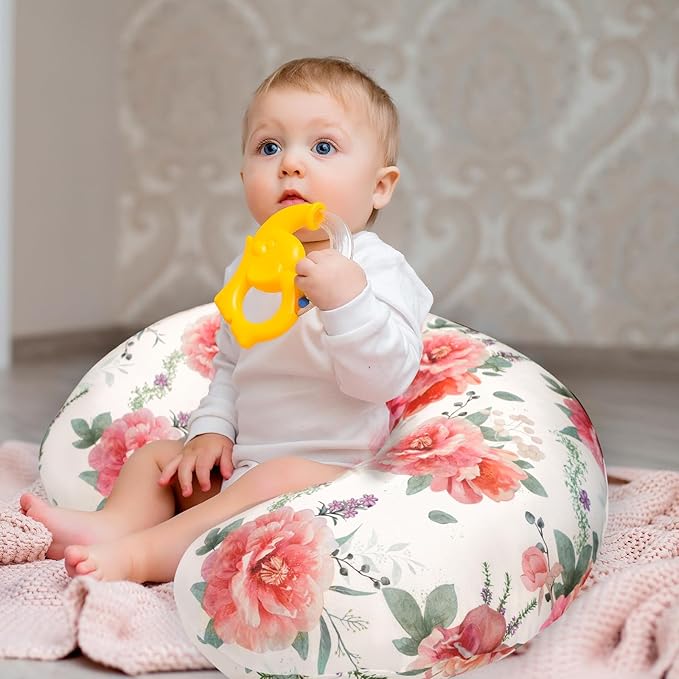 Pea Pod Nursing Pillow Cover Soft & Stretchy Removable Slipcover for Breastfeeding Pillows, Comfortable Nursing Pillow Case for Newborn, Snug Fit, Washable Feeding Pillow Slipcovers in Stylish Floral