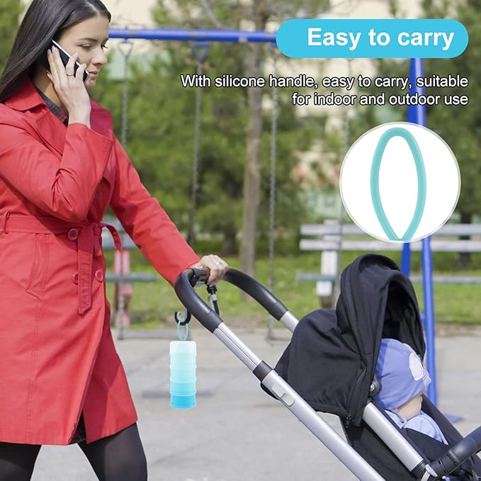 2 PCS 4 Layers Sakura Baby Milk Formula Dispenser & Container Box for Travel (Blue)