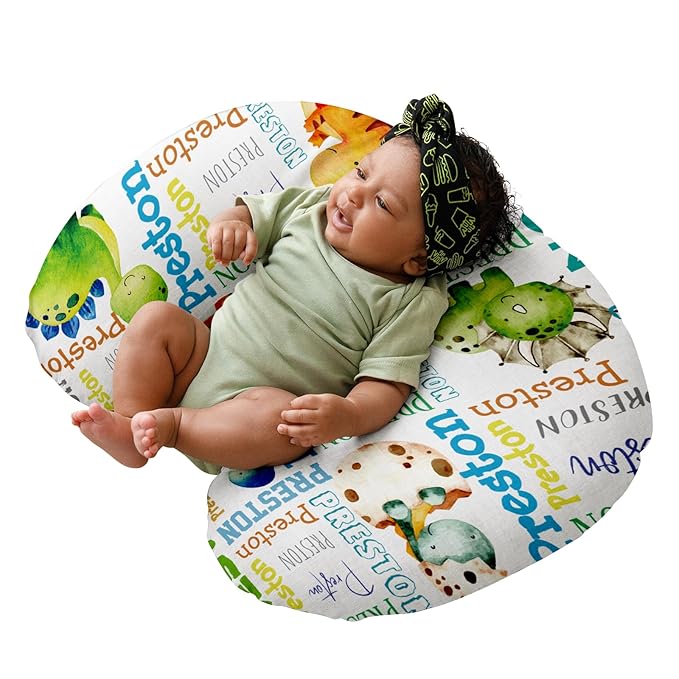 Dyoart Baby Nursing Pillow Cover,Personalized Name Nursing Covers,Soft,Breastfeeding Pillow Slipcover for Bottle Feeding,Custom Gifts for Toddler Infant(23"x19"x5.5")(one Size)
