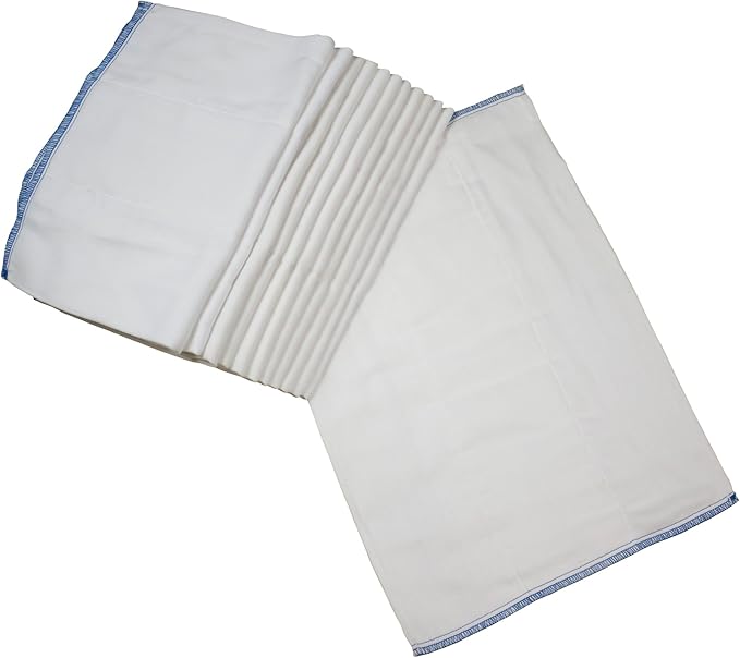 OsoCozy Prefold Cloth Diapers (1 Doz) - Soft, Absorbent, Durable - 100% Cotton