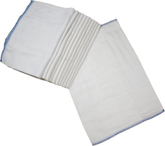 OsoCozy Prefold Cloth Diapers (1 Doz) - Soft, Absorbent, Durable - 100% Cotton