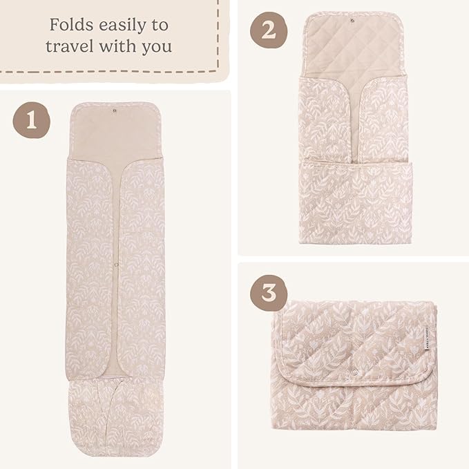 Portable Diaper Changing Pad - Waterproof Travel Baby Changing Mat - Foldable Compact Diaper Change Pad - Lightweight On The Go Change Station for Newborn Infant (Meadow Reflection)