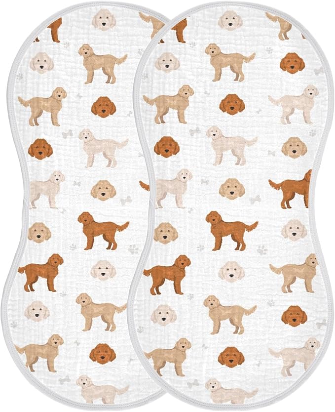 vvfelixl Wheaten Terrier Poodle Burp Cloths for Baby Boy Girls Baby Washcloths Burp Rags 1 Pack
