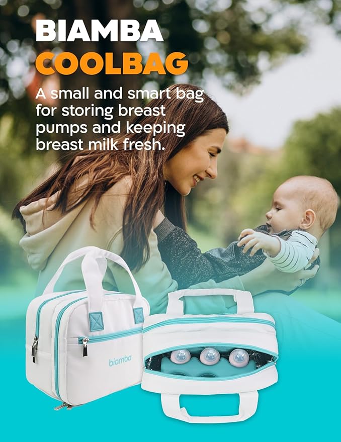 Cooling Bag Breastmilk Cooler Bag - Dedicated Storage Breast Pump Bag, Stores up to Six Bottles, Large Built-in Breastmilk Cooler w/Ice Pac, Double Zipper & Separate Spaces for Different Items