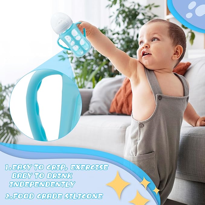 Silicone Sleeves for Philips Avent Baby Bottles 3 Pack, Anti Breakage Baby Bottle Holder with Handle for Avent Glass Natural Baby Bottle, BPA Free