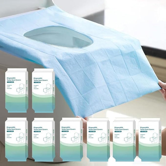 Rgqphantom 80 Pack Toilet Seat Covers Disposable 16x24 Inch XL Portable Toilet Liners Travel Seat Cover for Outdoors,Hotel, Hospital, Travel, Public Toilet Seat Cover (80pack, BLUE)