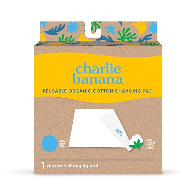 Charlie Banana Baby Reusable and Washable Ultra Soft Cotton Changing Pad, Turquoise