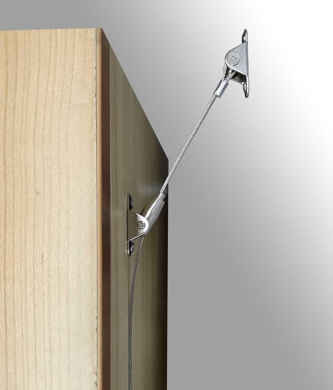 6 Sets Anti Tip Furniture Anchors for Baby Proofing, Earthquake Straps, Furniture Secure to wall Anchors, Childproof and Home Safety, Adjustable 12in
