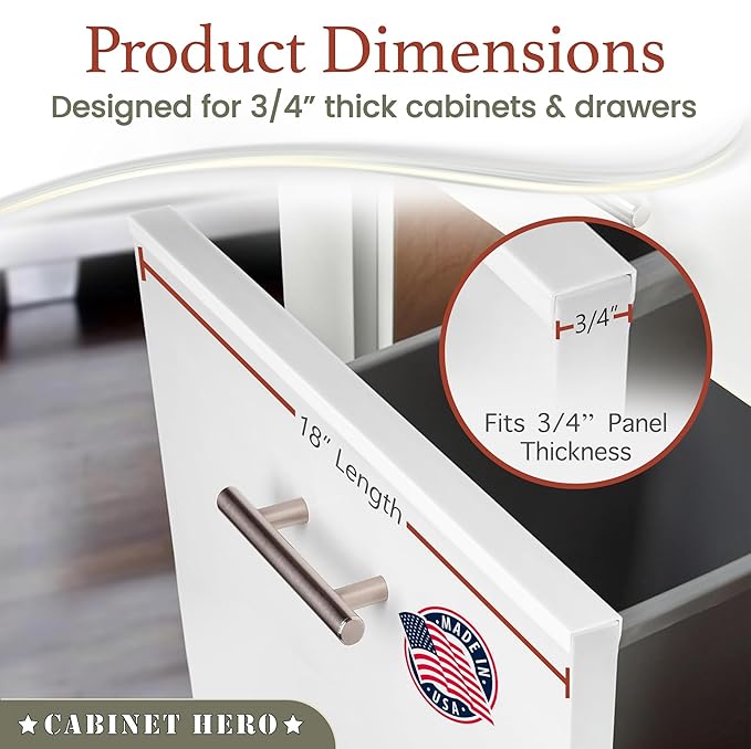 Cabinet Hero Slimline Cabinet Edge Protector - Prevents Chipping, Wear, Discoloration - Drawer Edge Guard, Bumper for Drawer - Easy Slip-On Installation - 3/4" Thick, 18" Length, Clear, Pack of 4