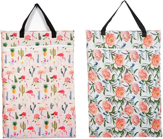 2 Pack Large Hanging Wet Bags Laundry Pail Bags Cloth Diapers Reusable