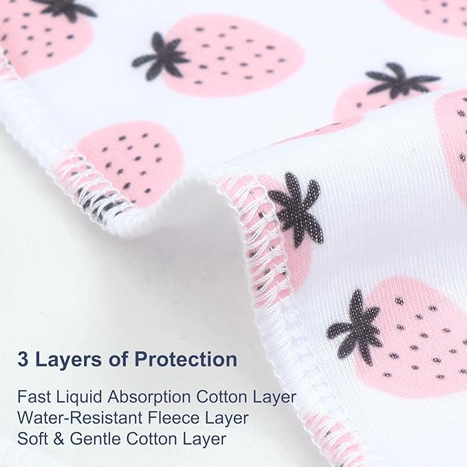 Baby Burp Cloths &Baby B.ibs 2-in-1 Design 3 Layers Thicken Cotton Absorbent and Soft Spit Up Burping Rags Set for Newborn (Multicolor-02)