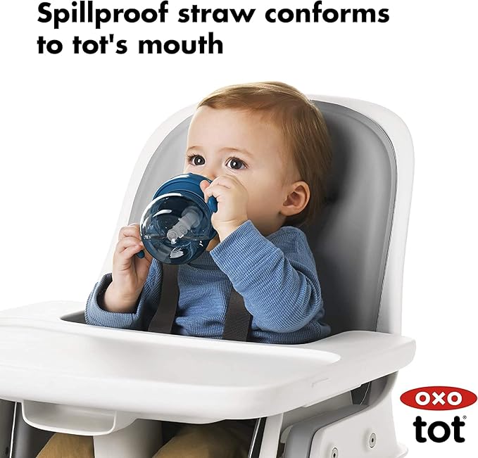 OXO Tot Transitions Straw Cup with Removable Handles - 6 oz. - Blossom (Pack of 8)