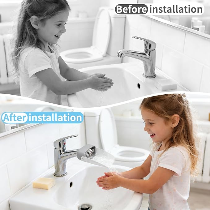 CHILDHOOD (2 Pack) Faucet Extender for Kitchen and Bathtub Sink, Universal Sink Handle Extenders, Fun Hand-Washing for Babies, Toddlers and Kids (Grey)
