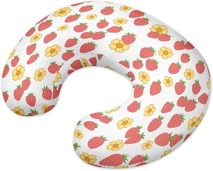 Nursing Pillow Cover Nursing Pillows for Breastfeeding Fits The Original Support for Breastfeeding Nipple Shields for Breastfeeding Newborn Strawberries