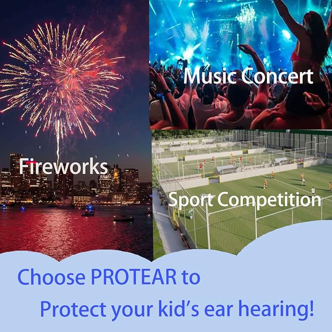 Kids Hearing Protection,25dB NRR Noise Reduction,Sound Proof for Kids,Toddler,Safety Earmuffs for Concert,Airplane,Autism,Monster Jam,Travel,School- Blue Unicorn