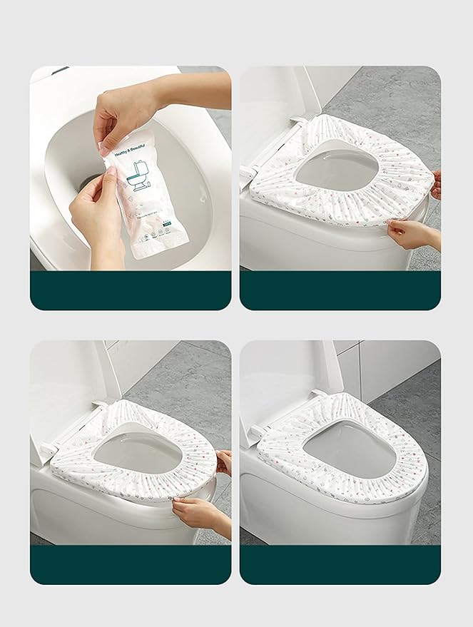 20 Pack Toilet Seat Covers Disposable | Independent Packaging | Non-Woven Fabric |Disposable Potty Seat Cover For Public Restrooms|Travel Essentials White