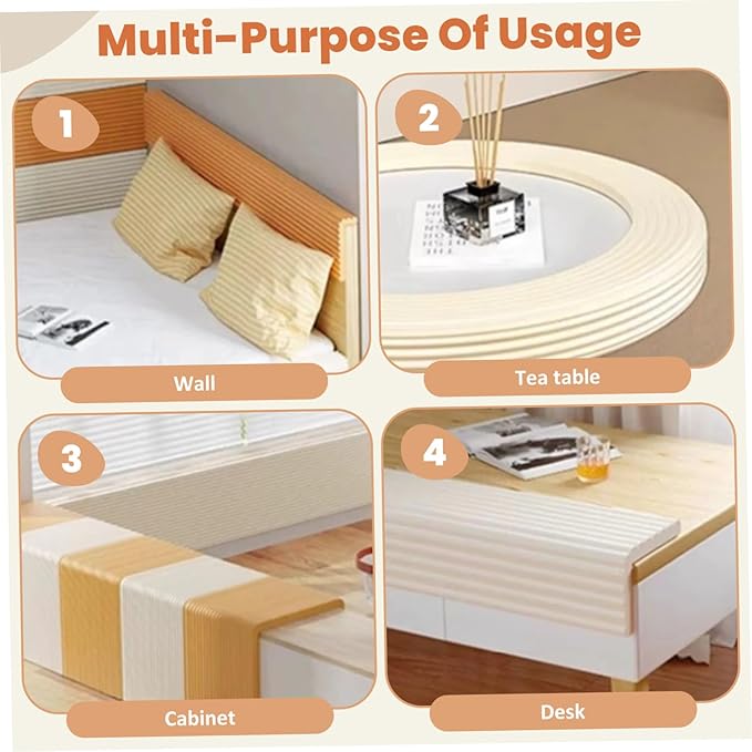 Crib Padding for Sides, 79x8 Soft High Elasticity Thickened NBR Table Edge Protectors for Baby, Waterproof Crib Bumper Pads for Wall Table Cabinet DeskCrib Padding for Sides