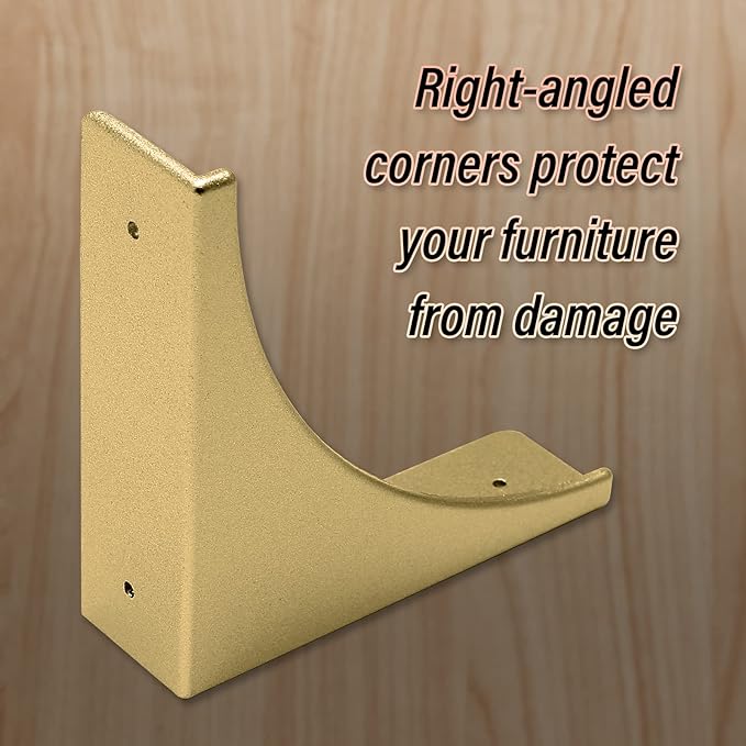 BokWin Gold Box Corner Protector Metal,4 Pcs 2.56 Inch Decorative Corner Brackets with Screws,Edge Guard for Box Furniture Table Shelf Cabinet