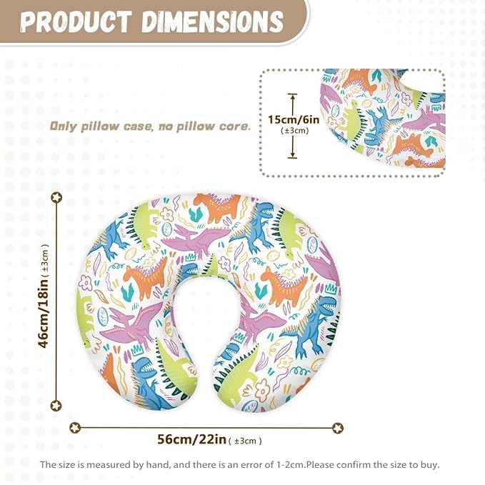 Dinosaur Breastfeeding Pillow Slipcover for Baby Nursing Pillow Slipcover for Breastfeeding Moms Fits Original Support Pillow for Breastfeeding and Bottle Feeding