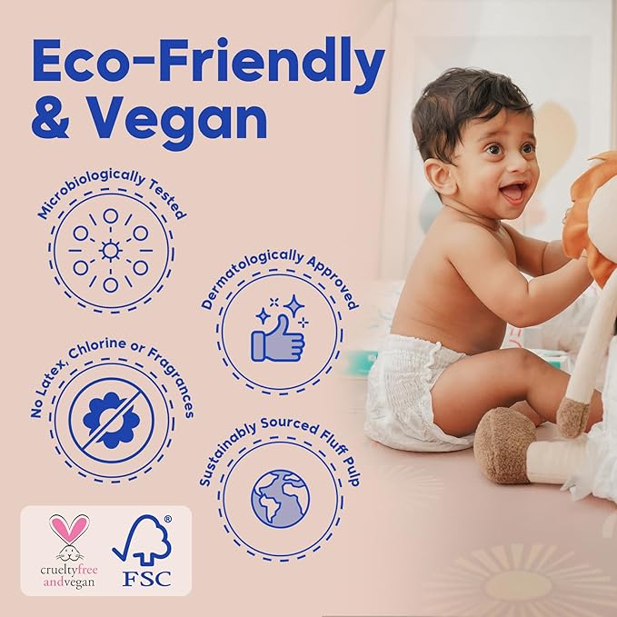 Kim & Kimmy Eco Diaper Pants, Size 6, 33-44 lbs, 40 Pants - 12 Hour Leak Protection, No Rashes, Hypoallergenic, Ultra-Soft & Highly Absorbent - Cruelty Free & Vegan - Zig Zag Swag