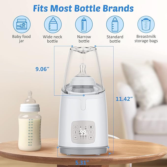 Baby Bottle Warmer for Breastmilk, Baby Food Warmer with Timer and Auto Shut Off