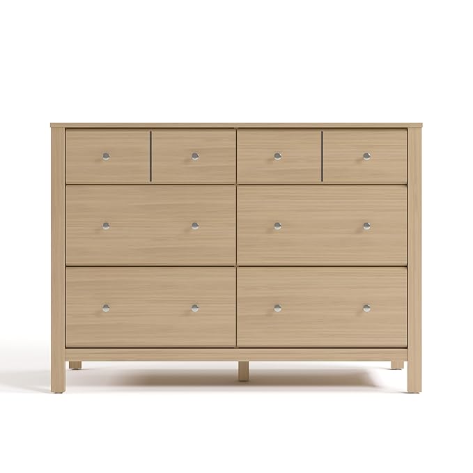 Storkcraft Horizon 6 Drawer Dresser (Driftwood) – GREENGUARD Gold Certified Dresser for Nursery & Kids’ Room, Modern Storage with Interlocking Drawer System