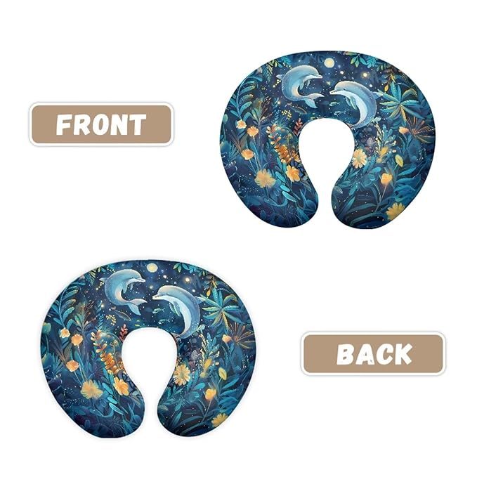 Dolphin Nursing Pillow Cover Girl Breast Feeding Pillows for Mom, Nursing Pillows for Breastfeeding, Slipcovers for Newborn Boys & Girls