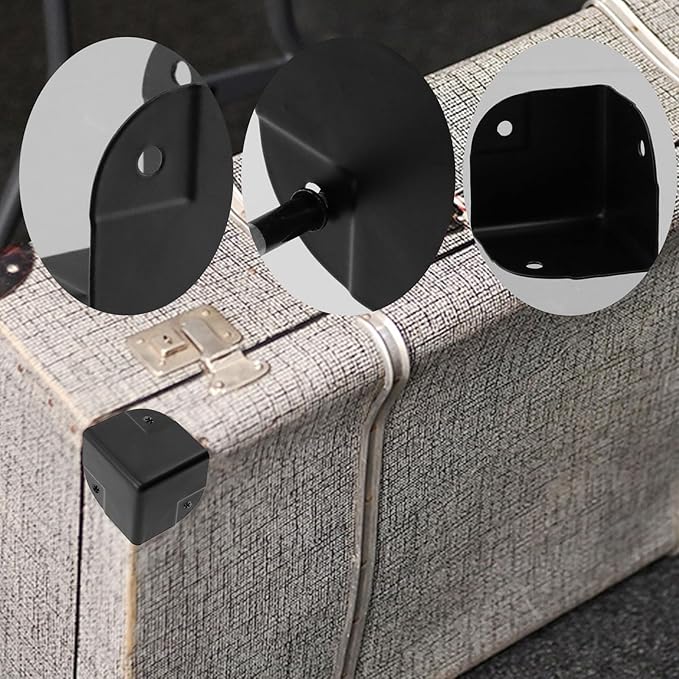 Antrader 16Pcs Black Metal Corner Protector,1.38" Box Edge Guard Protector,Metal Cabinets Speaker Corners Protector(35×35×35mm)