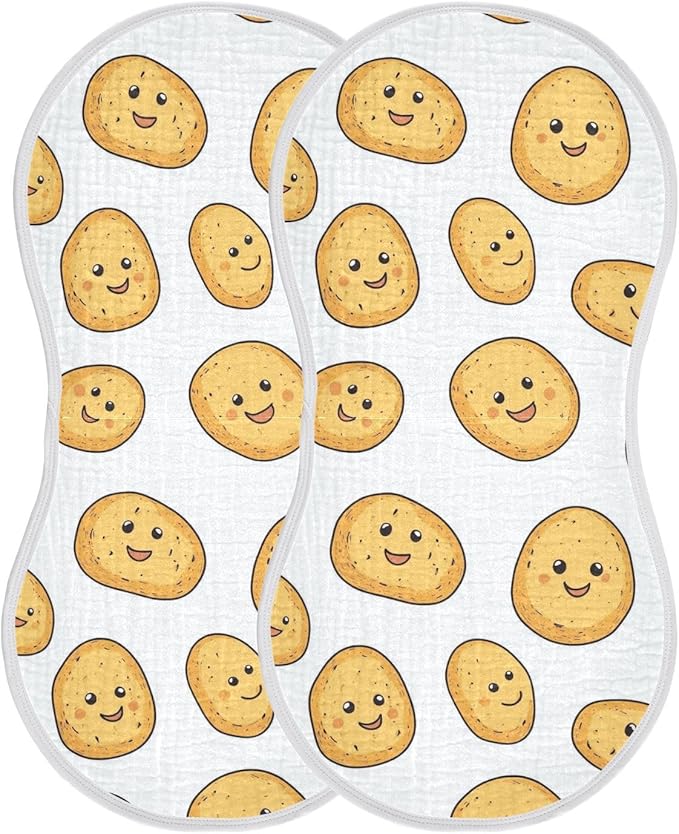 vvfelixl Baby Burp Cloths Potato Baby Baby Newborn Cotton Burping Cloths Set Baby Washcloths 4 Pack