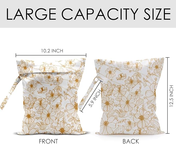 Wet Bag for Swimsuit Pool Travel Baby Cloth Diapers Dirty Yoga Gym Clothes Beach Bags Summer Gifts for Women Men Beach Vacation Essentials Sunflower Waterproof Wet Dry Bag Travel Laundry Bags