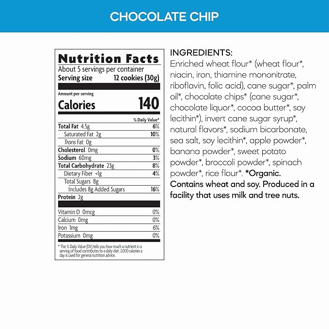 Love Child Organics Sea Friends Chocolate Chip Cookies, 4.9 oz (Pack of 2), Non-GMO, by Nature's Path