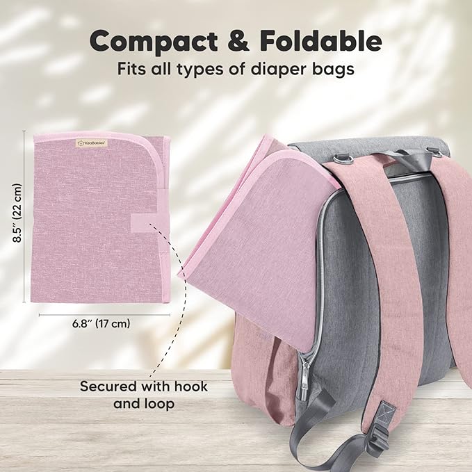 KeaBabies Portable Diaper Changing Pad and Baby Diaper Caddy Organizer - Waterproof Foldable Baby Changing Mat - Large Baby Organizer - Travel Diaper Change Mat - Diaper Organizer for Changing Table